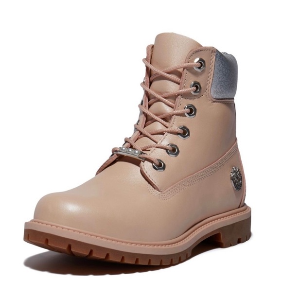 Womens Timberland 6" Metallic Collar Premium Boot - Cameo Rose / Silver - Picture 8 of 15